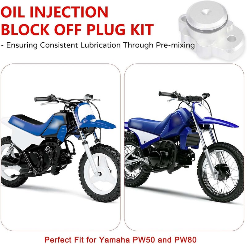 Atesilor Oil Pump Block Off Kit for Yamaha PW50 PW80 Y-Zinger, w/Plug Cover, O-Ring, Bolts & Port Caps - Image 2